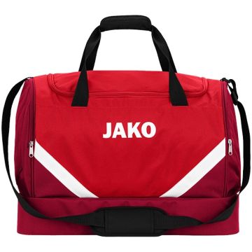 JAKO Sac de sport Iconic avec compartiment chaussures à personnaliser – Devant – Rouge / Rouge bordeaux