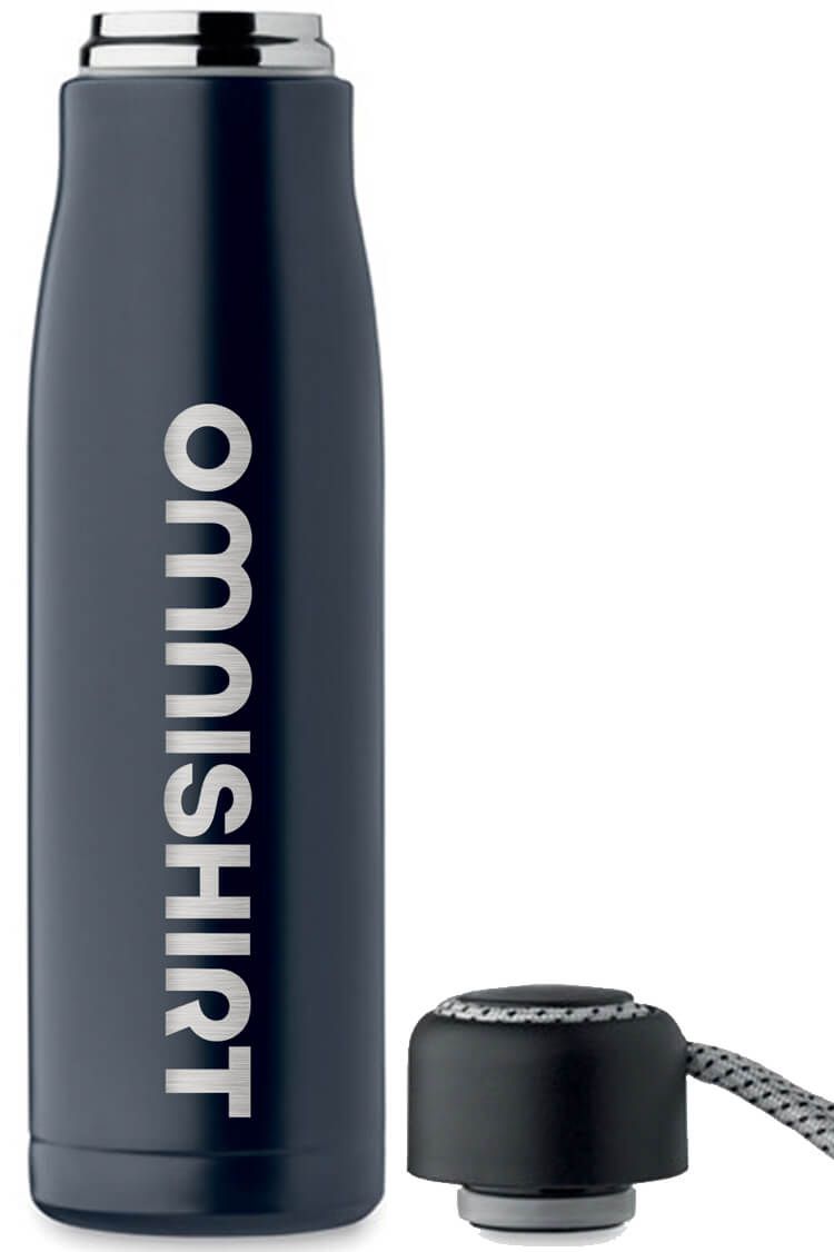 Gourde isotherme en acier inoxydable 500 ml avec dragonne - Gourde gravée personnalisée | Omnishirt