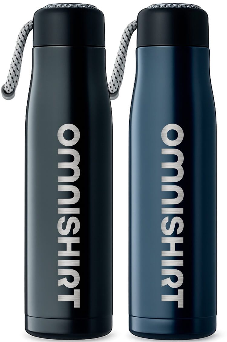 Gourde isotherme en acier inoxydable 500 ml avec dragonne - Gourde gravée personnalisée | Omnishirt