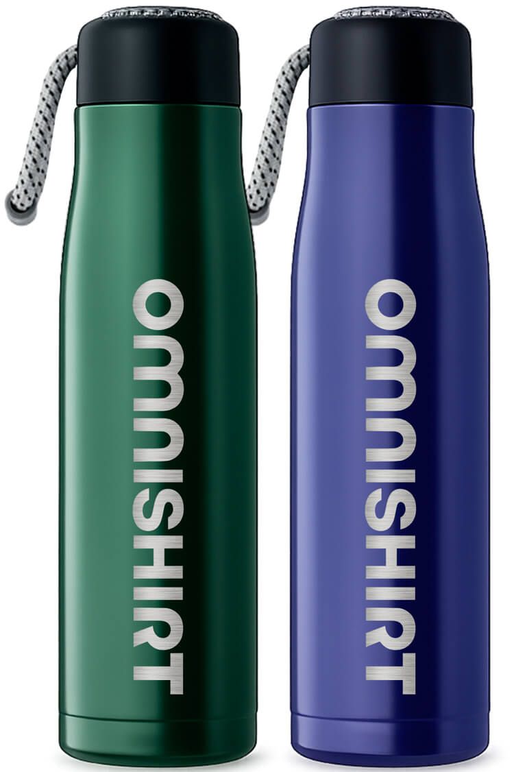 Gourde isotherme en acier inoxydable 500 ml avec dragonne - Gourde gravée personnalisée | Omnishirt
