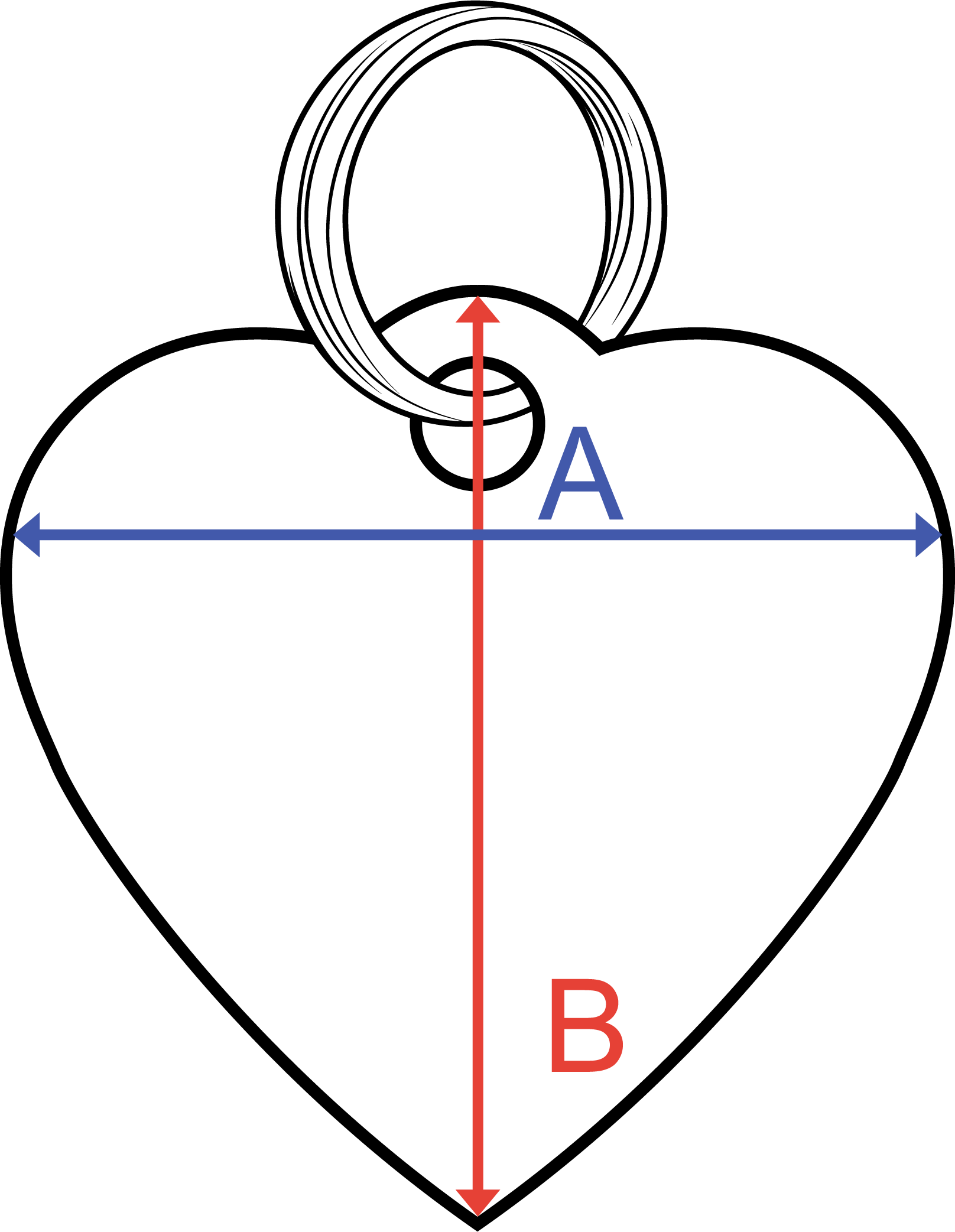Grande Médaille pour Chien Cœur Dimensions