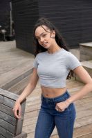 Tri-Blend Cropped T Damen T-Shirt bedrucken | Just Hoods