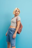 Tri-Blend Cropped T Damen T-Shirt bedrucken | Just Hoods