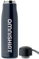 Doppelwandige Edelstahl Trinkflasche 500 ml mit Trageschlaufe - Isolierflasche gravieren | Omnishirt