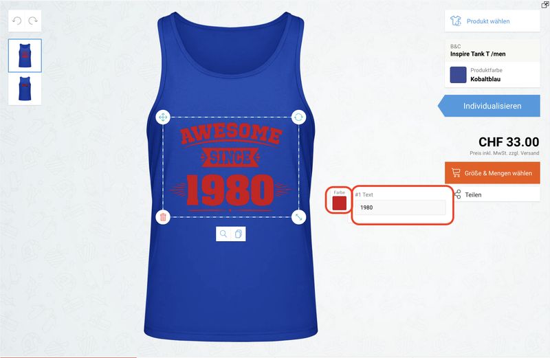 Tank-Top selbst gestalten - Motiv anpassen