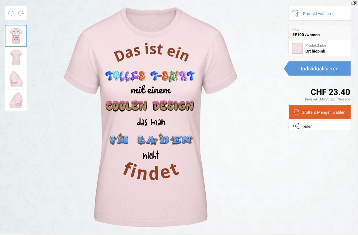 T-Shirt selbst gestalten - T-Shirt fertig gestaltet