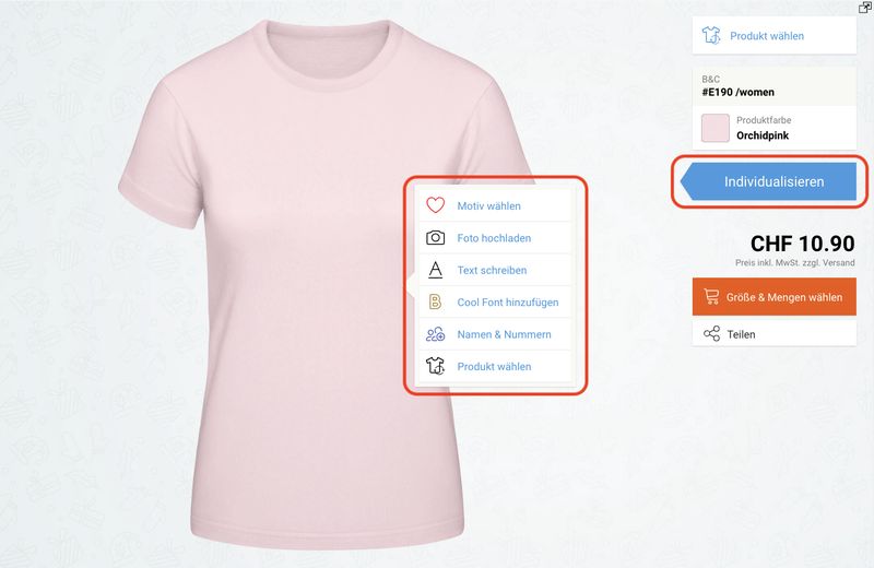 T-Shirt selbst gestalten - Schritt 1