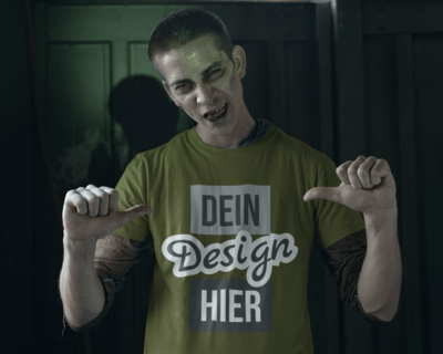 Gruseliger Aufdruck auf Herren-Halloween-T-Shirt