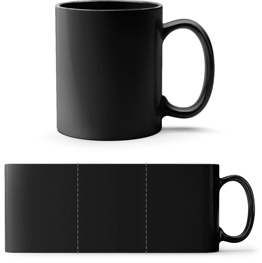 Schwarze Tasse bedrucken